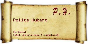 Polits Hubert névjegykártya